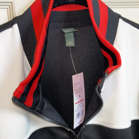 NWT Black, red, white zip up track jacket size XL - Picture 2 of 4
